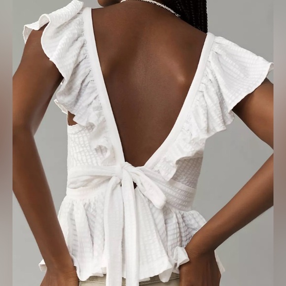 Maeve Ruffled Peplum Open-Back Top - Picture 2 of 6